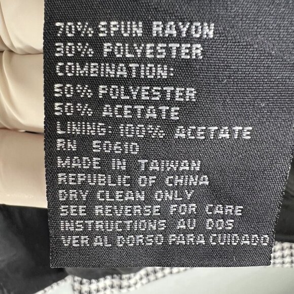 Kasper ASL Womens 8 Black White Houndstooth Blazer Skirt Set Power Suit Timeless - Picture 15 of 16